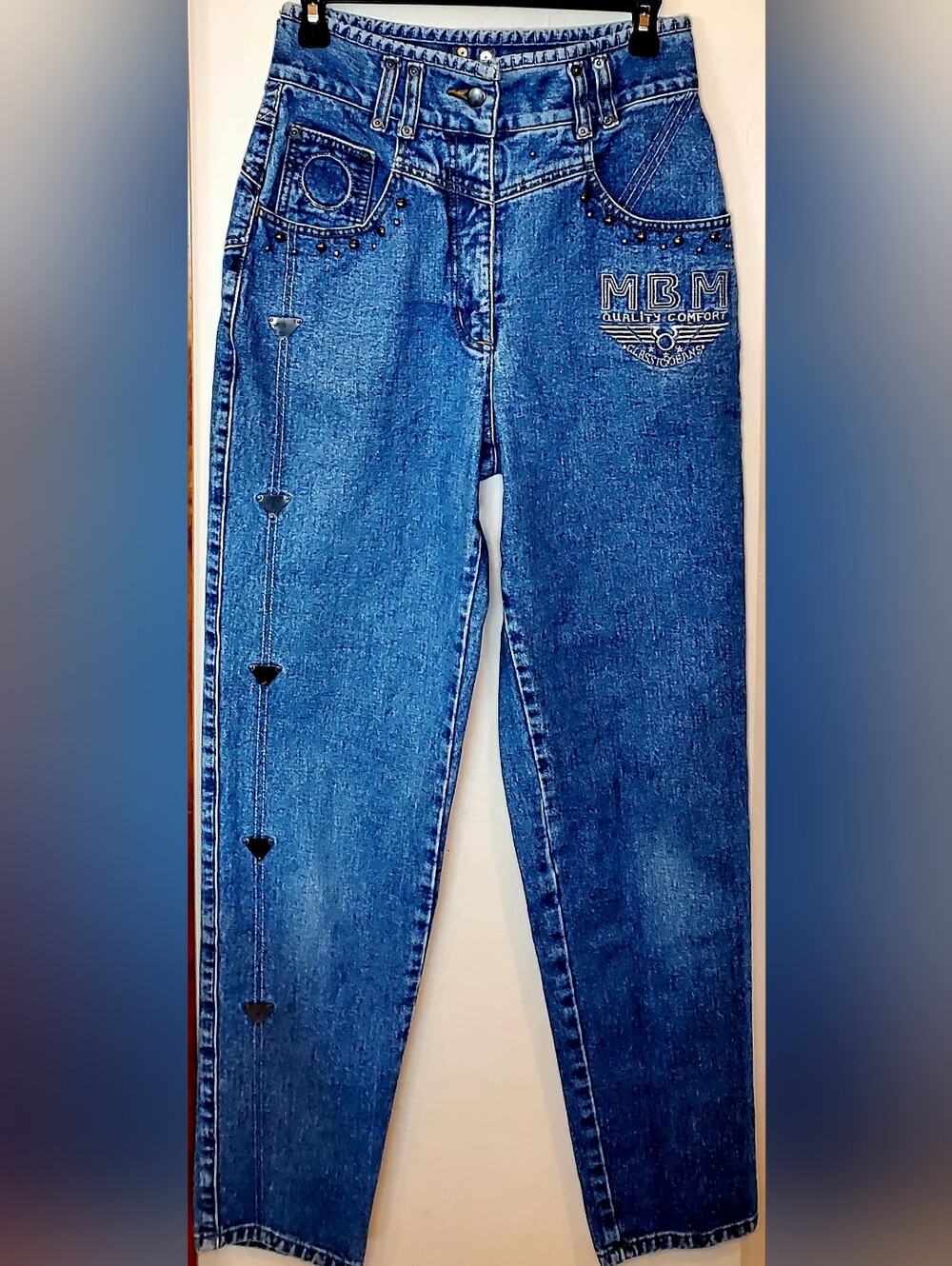 Vintage Fade Out Jinglers High Rise Jeans Blue Faded Baggy Denim Mom 26x30"